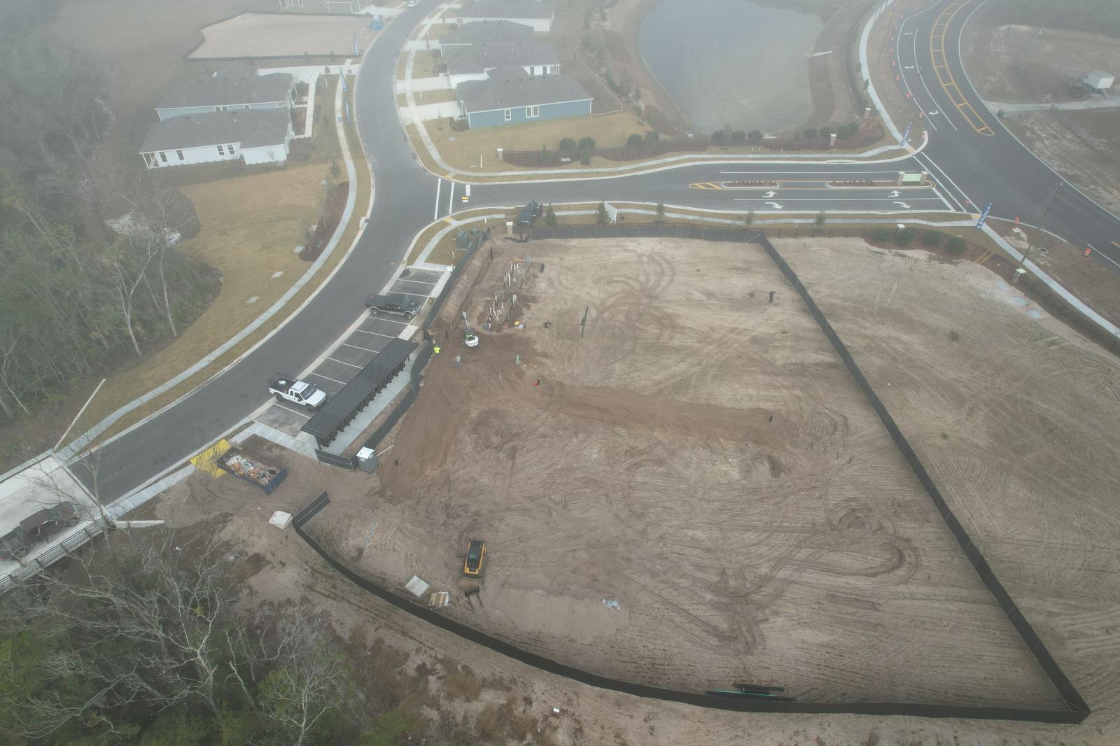 Aerial view of grading project