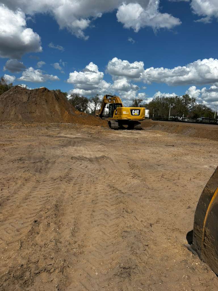 CAT excavator on job site